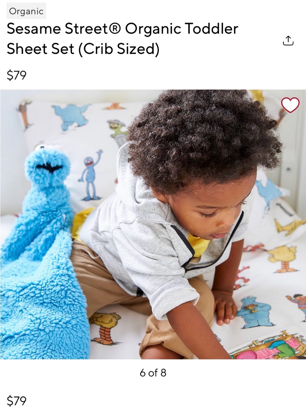 Pottery Barn Baby Toddler Sesame Street Blue sheet set crib size